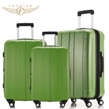1 Piece 20 24 28 Universal 4 Wheels ABS PC Travel Rolling Luggage Suitcase Green Color Lightweight Wear-resistant Fochier XQ018