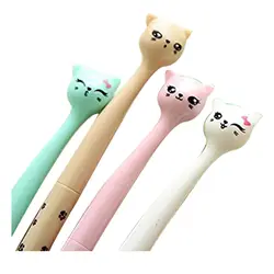 10x креативные канцелярские роликовые шариковые ручки, наконечники ручек (Мультяшные кошки)
