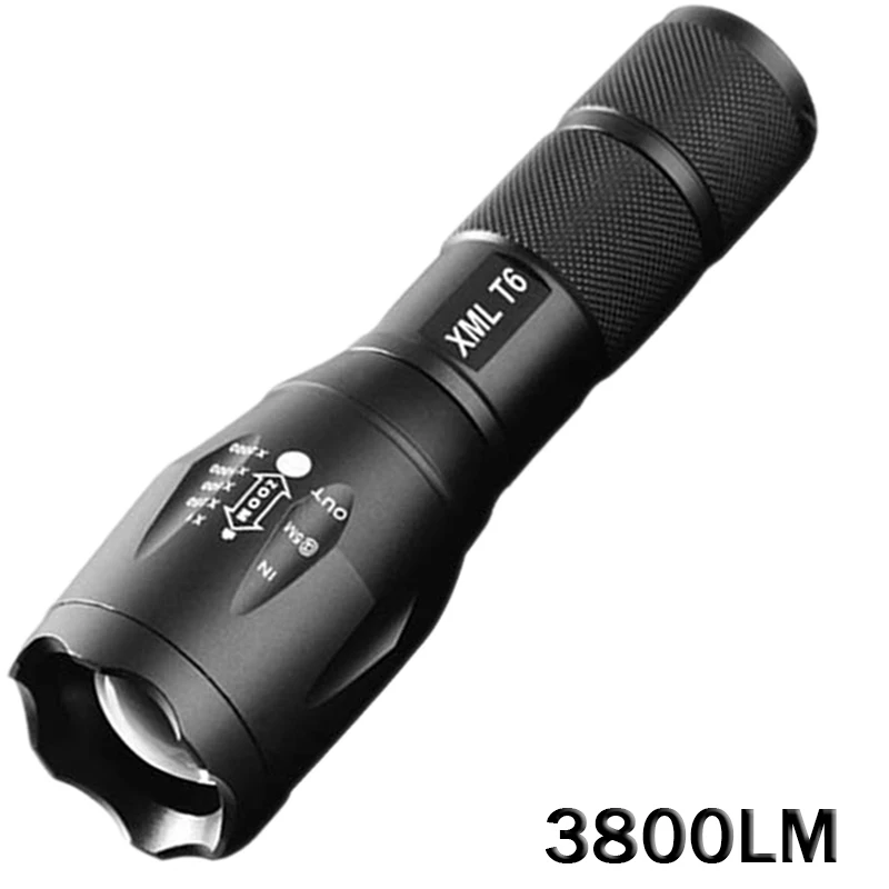 3800 Lumens Led Torch Linterna Potente Led CREE T6 LED Flashlight Torch Linterna Para Caza T6