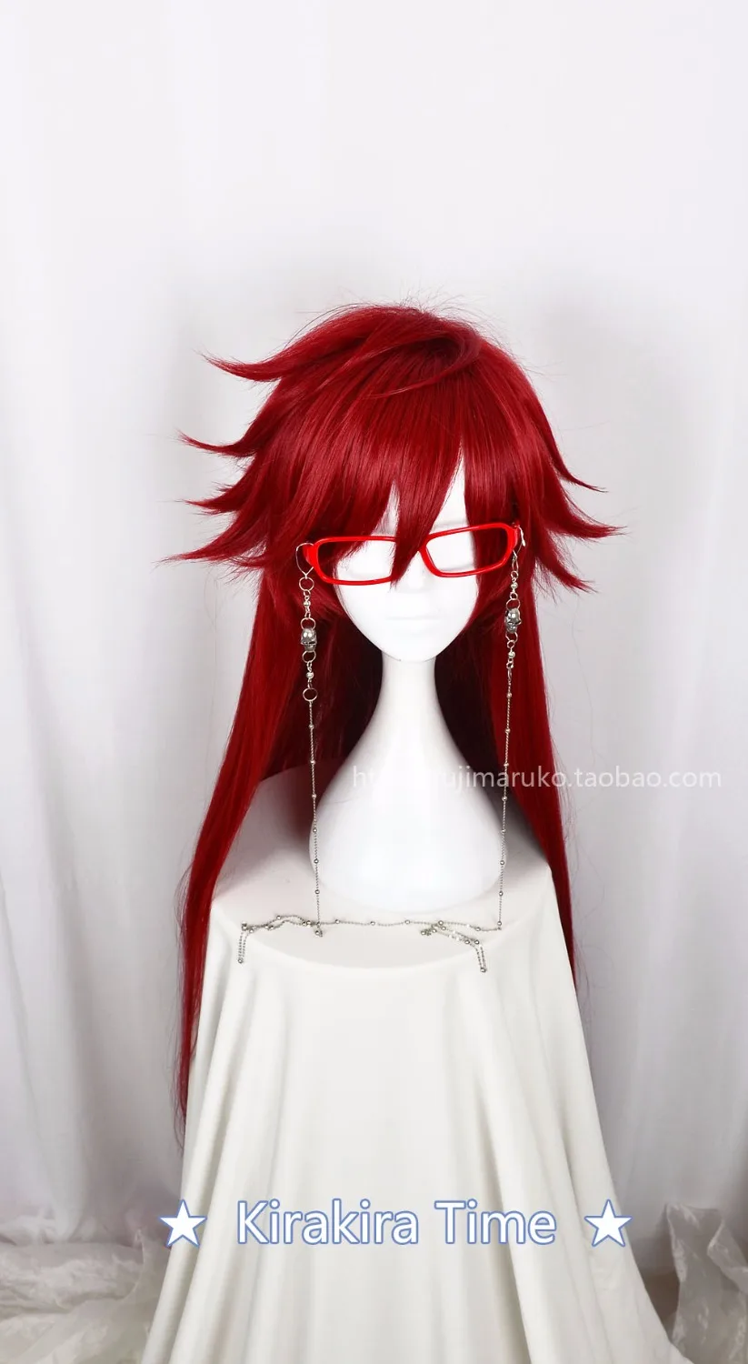 Kuroshitsuji Phantomhive Сиэль косплей парик под grella sutклиентов Красный 100 см длинные прямые