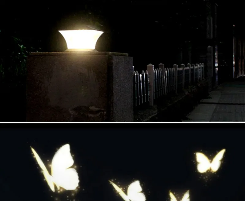 Tampa de Luz ao ar Ip65 à Prova Solar Post Livre Dwaterproof Água Super Brilhante Cerca Jardim Villa Decoração Lanterna Pátio Gramado Luz Led 7 Lâmpadas solares
