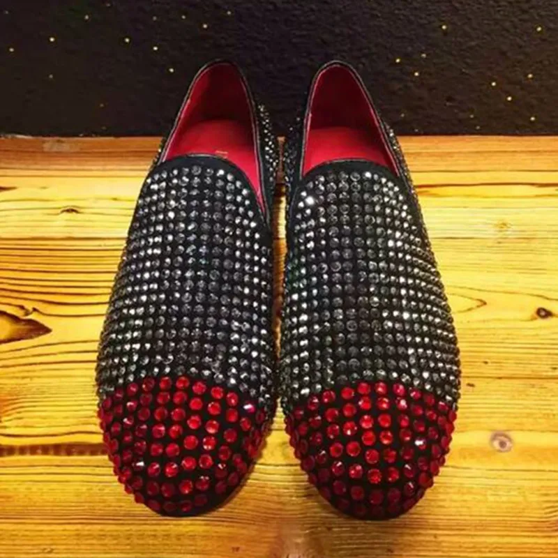 mens red rhinestone shoes