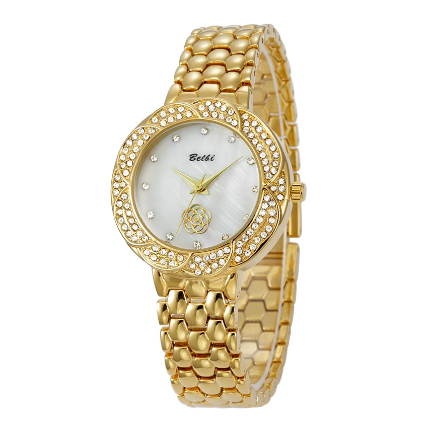 BELBI Ladies Watch Women Watches Small Round Dial Gold Sliver Bracelet