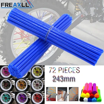 

72Pcs/Pack Off-road Bike Wheel spoke skins Colorful Motocross Rims Skins Covers For KTM Supermoto Motorcross 350 450 500