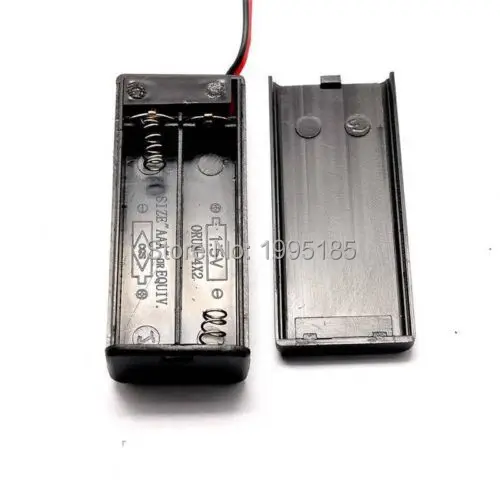 

2xAAA 3V Battery Holder Box Case with cover,switch,wire 2xAAA 2x1.5V 7#