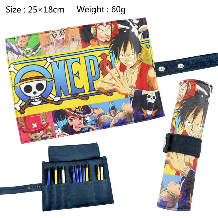 

One Piece Canvas Roll Up Pencil Bag Anime Pencil Case Kids Boy Gift Stationery School Supplies