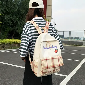 

Maison Fabre Fashion Women's Simple and versatile Backpack New Plaid Leisure Travel Backpack quality backpack schoolbag dropship