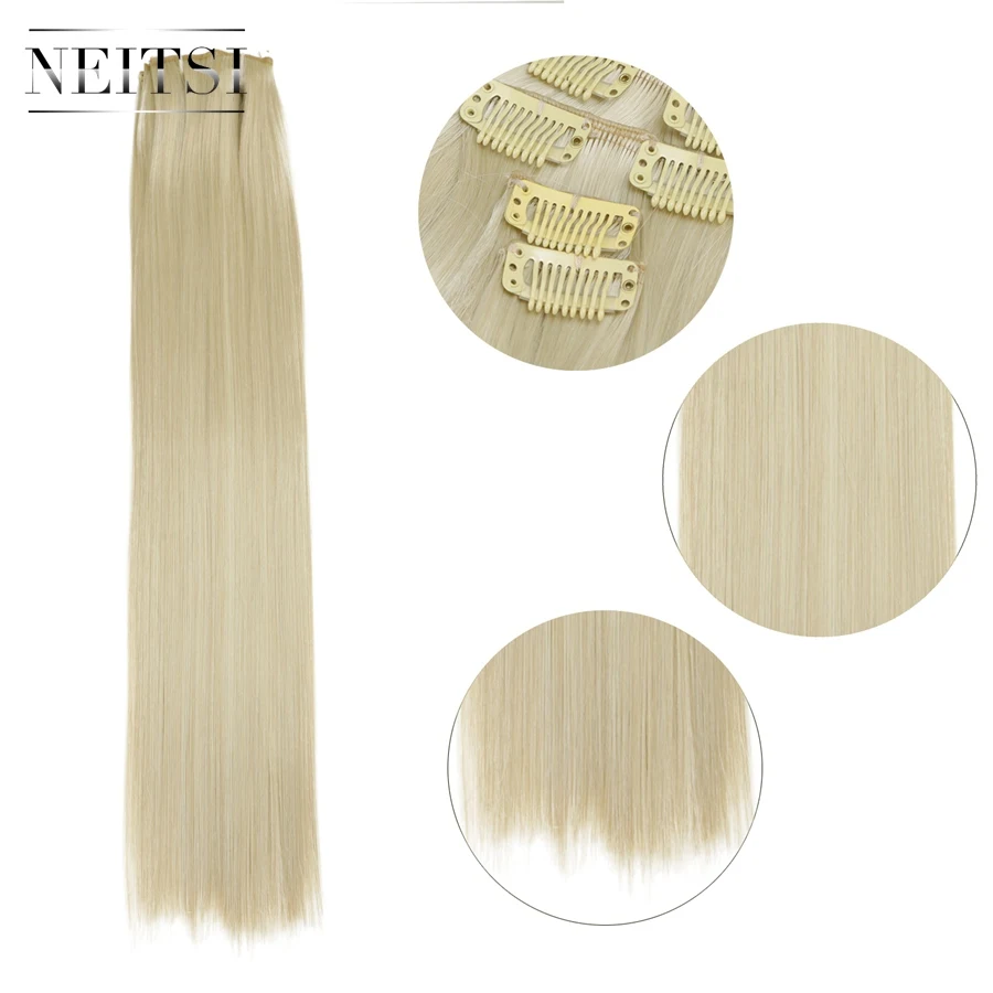 

Neitsi 22'' 7Pcs/Set Straight Clip in Synthetic Hair Extensions 60#