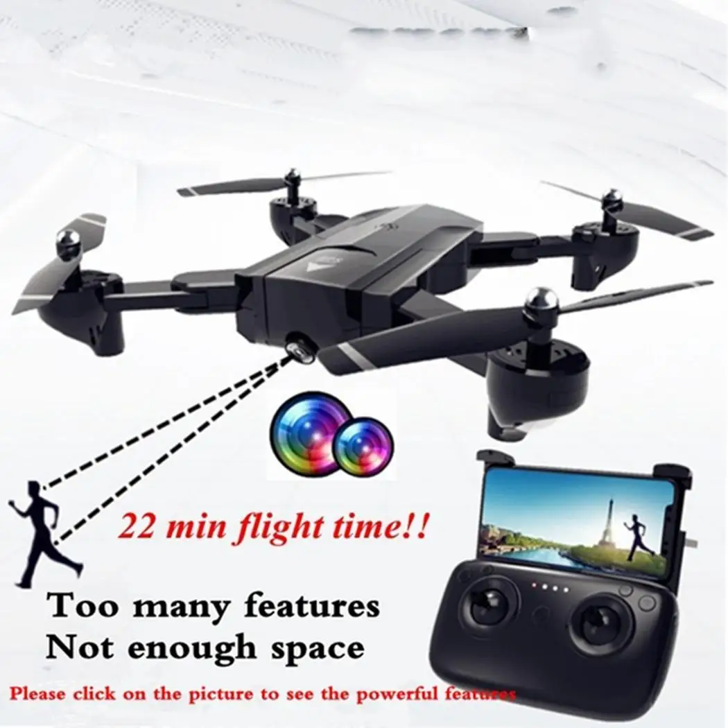 

Mini Drone With HD 1080P camera Helicopter High Hold Mode RC Quadcopter RTF GPS Foldable RC Drone toys VS VISUO XS809HW JJRC H37