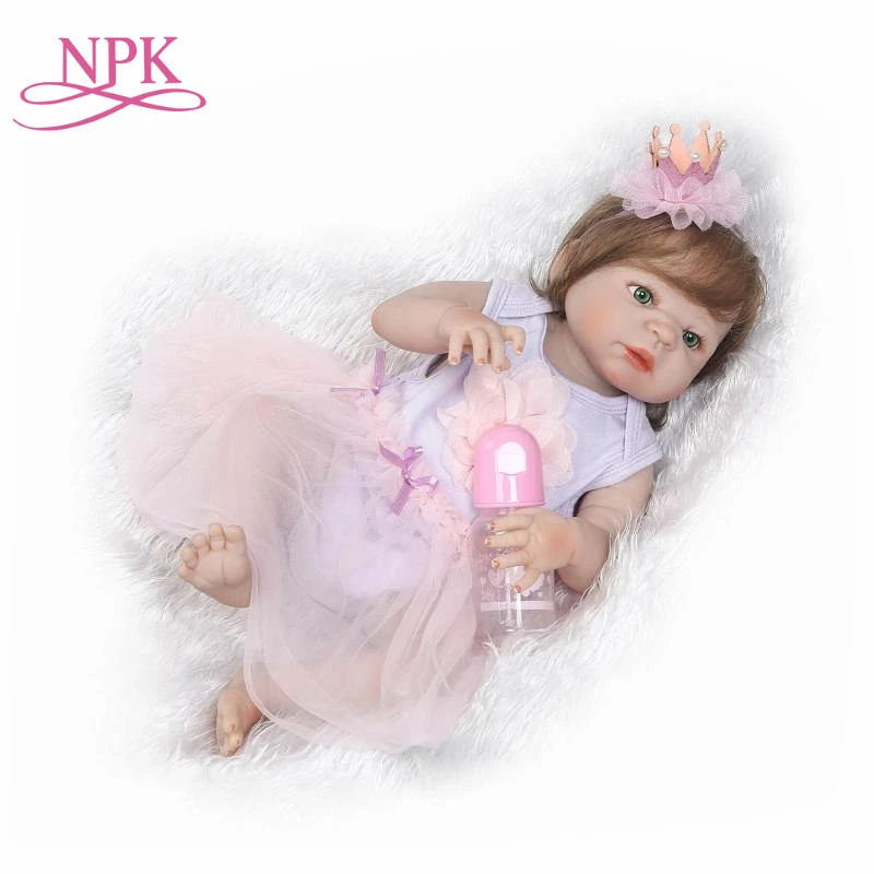

NPK Hot Sale Reborn Baby Dolls Realistic Girl Princess 23 inch Baby Dolls Alive Reborns Toddler bebe Washable Toy For kids Gifts
