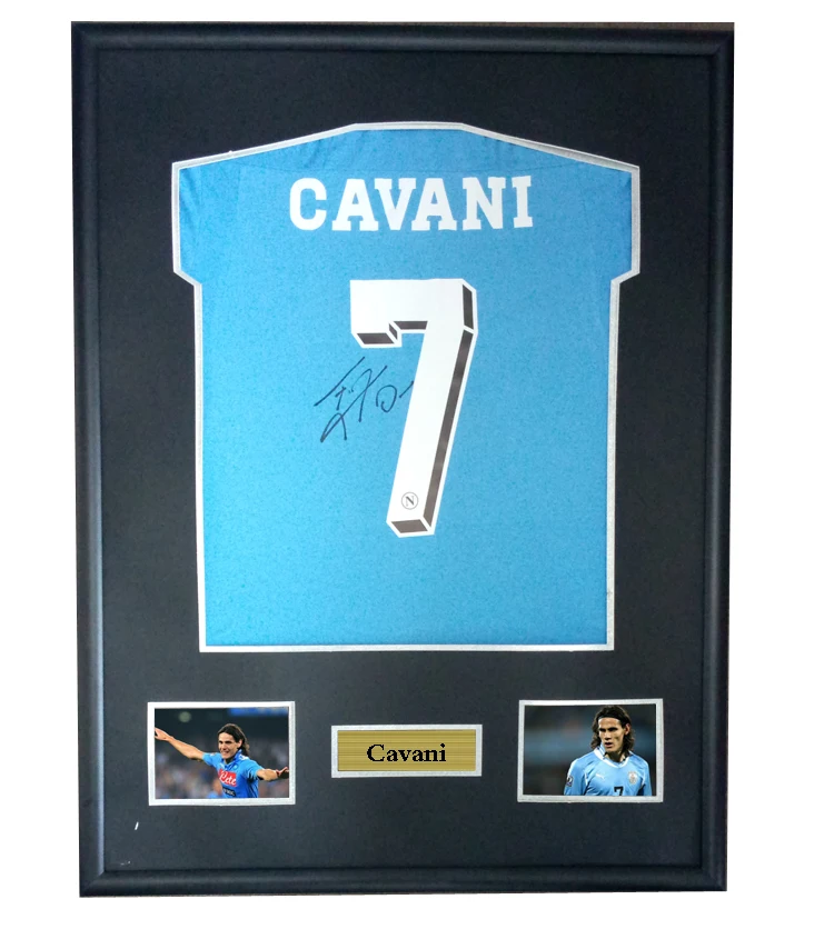 

Cavani signed autographed soccer shirt jersey come with Sa coa framed
