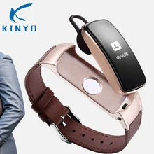 Kinyo Смарт браслет часы с Bluetooth и гарнитурой с монитором сна монитор сердечного ритма уведомления Трекер Смарт-talker и музыка