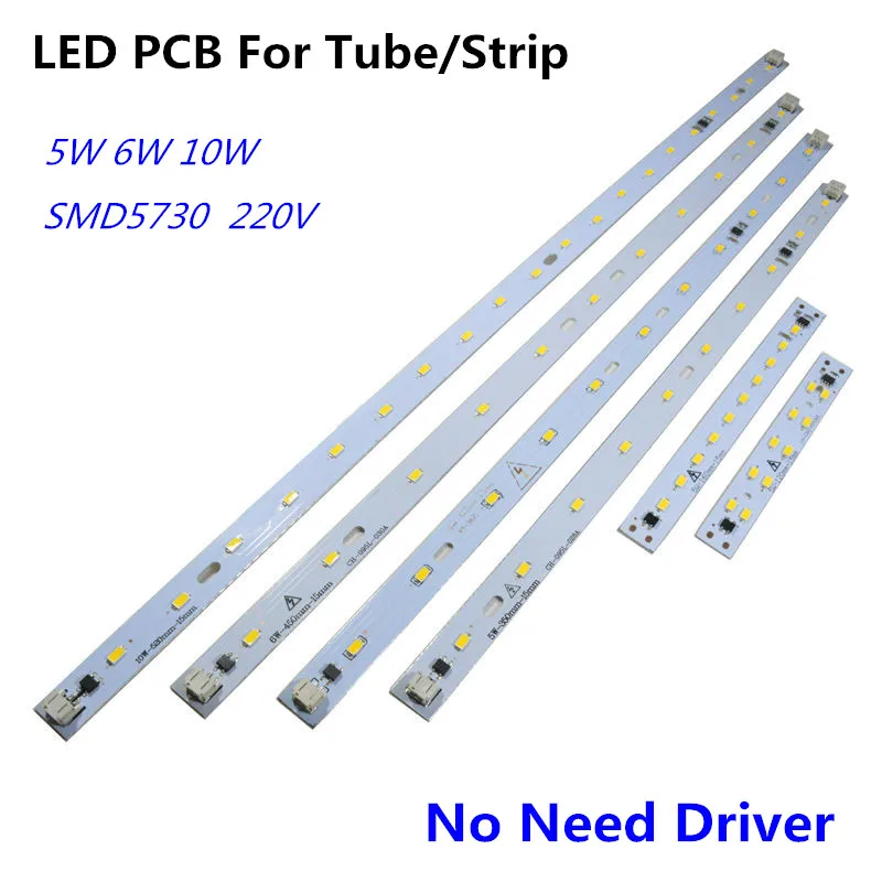 30pcs/lot AC 220V 5W 6W 10w LED strip tube Light Bar integrated LED