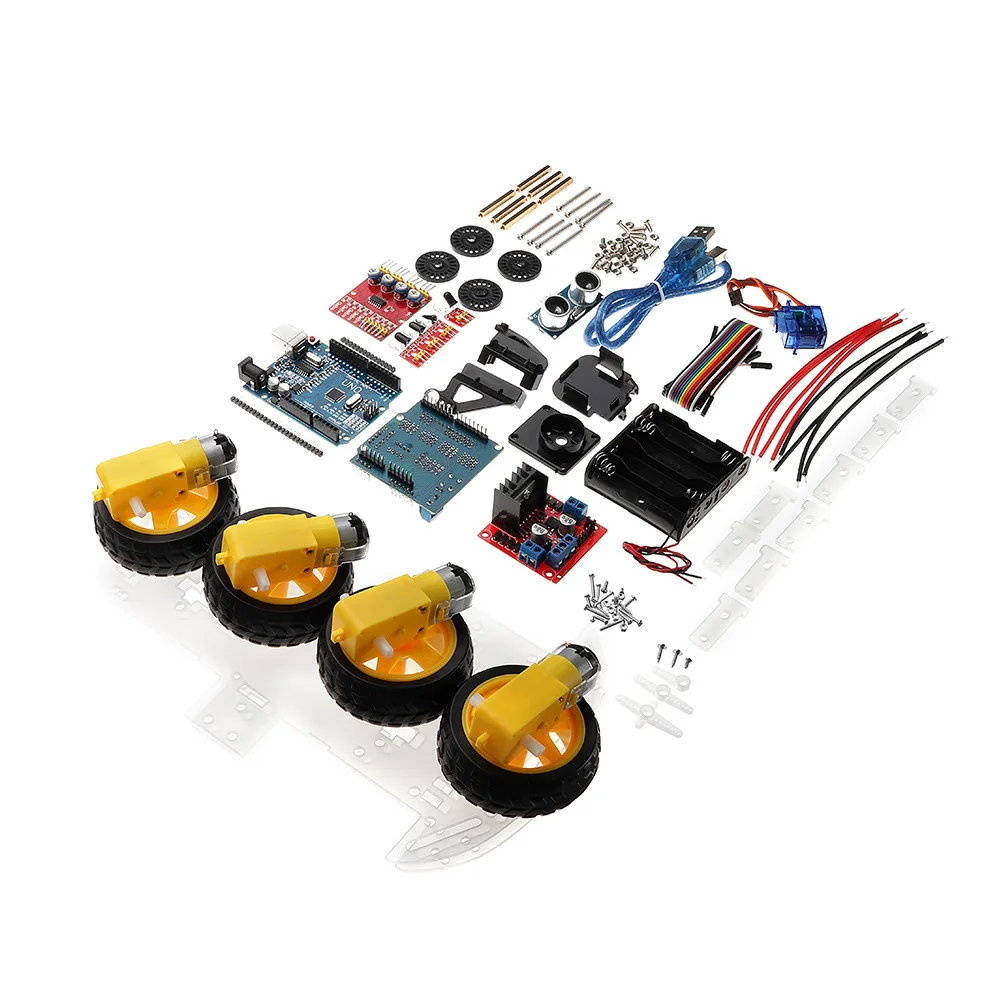 100% новый 4WD DIY умный шасси автомобильный комплект модуль для Arduino UNO R3 +