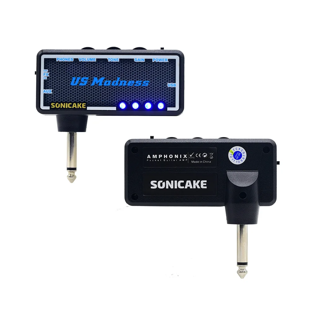 Sonicake Мини Портативный usb-заряжаемый усилитель электрическая гитара вилка усилитель для наушников ультра высокая-головная уборка чистый комбо QAP-4