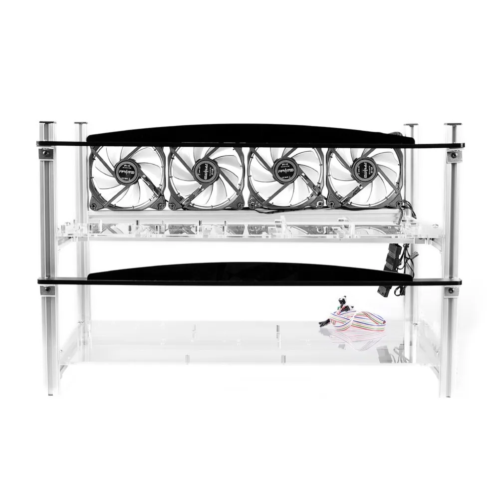 Multifunctional Heat Dissipation GPU Mining Frame Case Stackable Design Aluminum Acrylic Insulation Mining Frame Case
