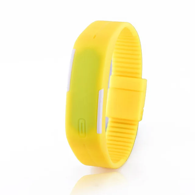 Новинка, ультра тонкие мужские спортивные цифровые часы для девочек, силиконовые цифровые светодиодный спортивные наручные часы, relogio feminino relogio masculino - Цвет: yellow