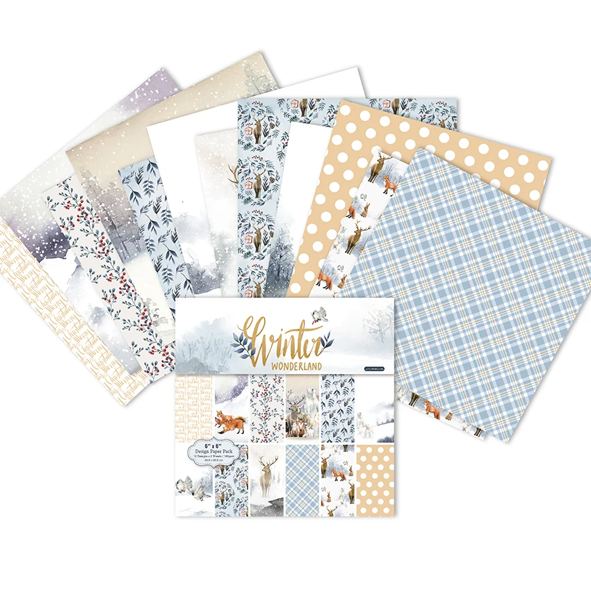 AlinaCraft 24 sheets 6"X6" Winter Wonderland patterned paper Scrapbooking paper pack handmade craft craft Background pad