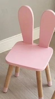 Деревянный детский стул с изображением животных, стул с кроликом, детская мебель, деревянный туалетный стул с кроликом для новорожденных, пасхальный подарок, декор для детской комнаты, новинка - Цвет: pink bunny