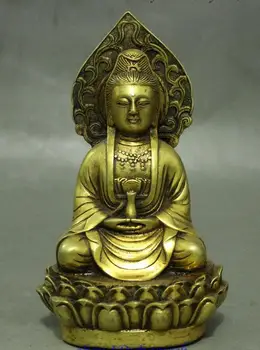 

Collect China buddhism Pray Lotus Kwan-yin Pot GuanYin Buddha Statue