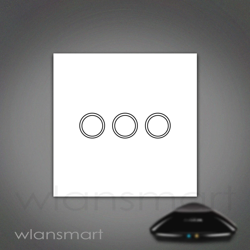 

Wlansmart EU Standard Touch Switch, White Crystal Glass Switch Panel, RF433 remote control by Smartphone via Broadlink RM pro
