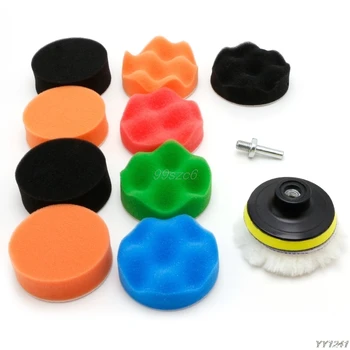 

11 Pcs 3/4/5/6/7" Buffing Sponge Polishing Pad Kit Set For Car Polisher Buffer Car Wash Maintenance Sponges DropShip