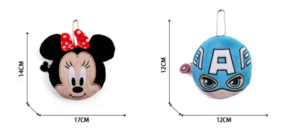 Дисней ручной кошелек Детский плюшевый Кошелек для монет Марвел кошелек ключ бумажник для монет подарок pochette мини сумка для женщин девочек