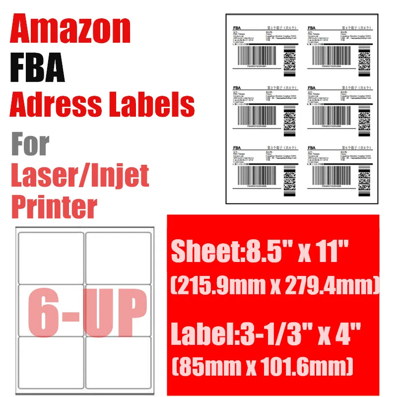 white matte sticker for shipping mailing Amazon FBA A4 Japan box labels