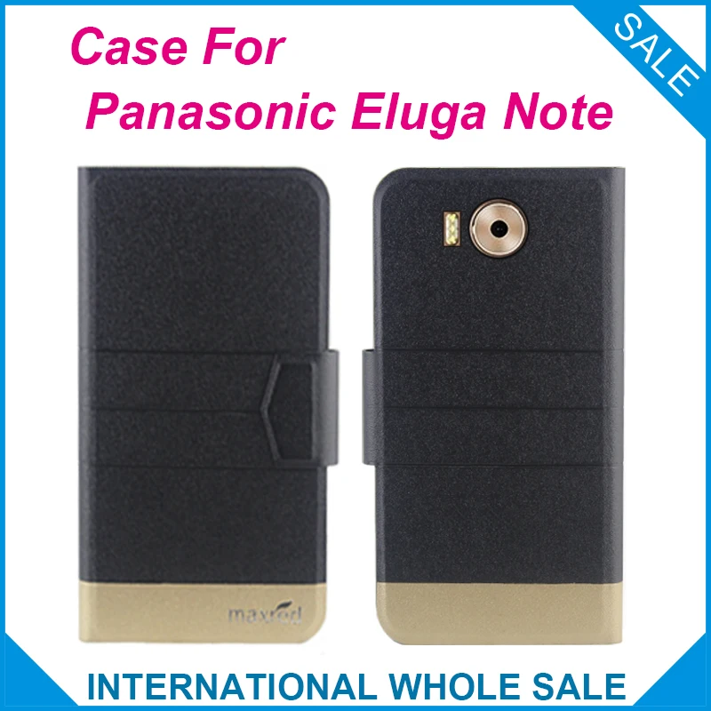 

5 Colors Hot! For Panasonic Eluga Note Case Fashion Business Magnetic clasp Flip Leather Exclusive Case For Panasonic Eluga Note