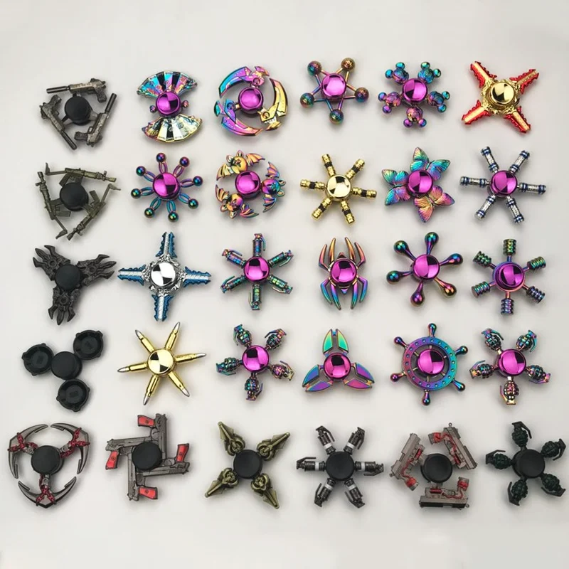 

New Metal Colorful Fidget Spinner Creative Gradient Rudder Six-Star Hand Spinner Stress Relief EDC Figet Spiner Kids Adult Toys