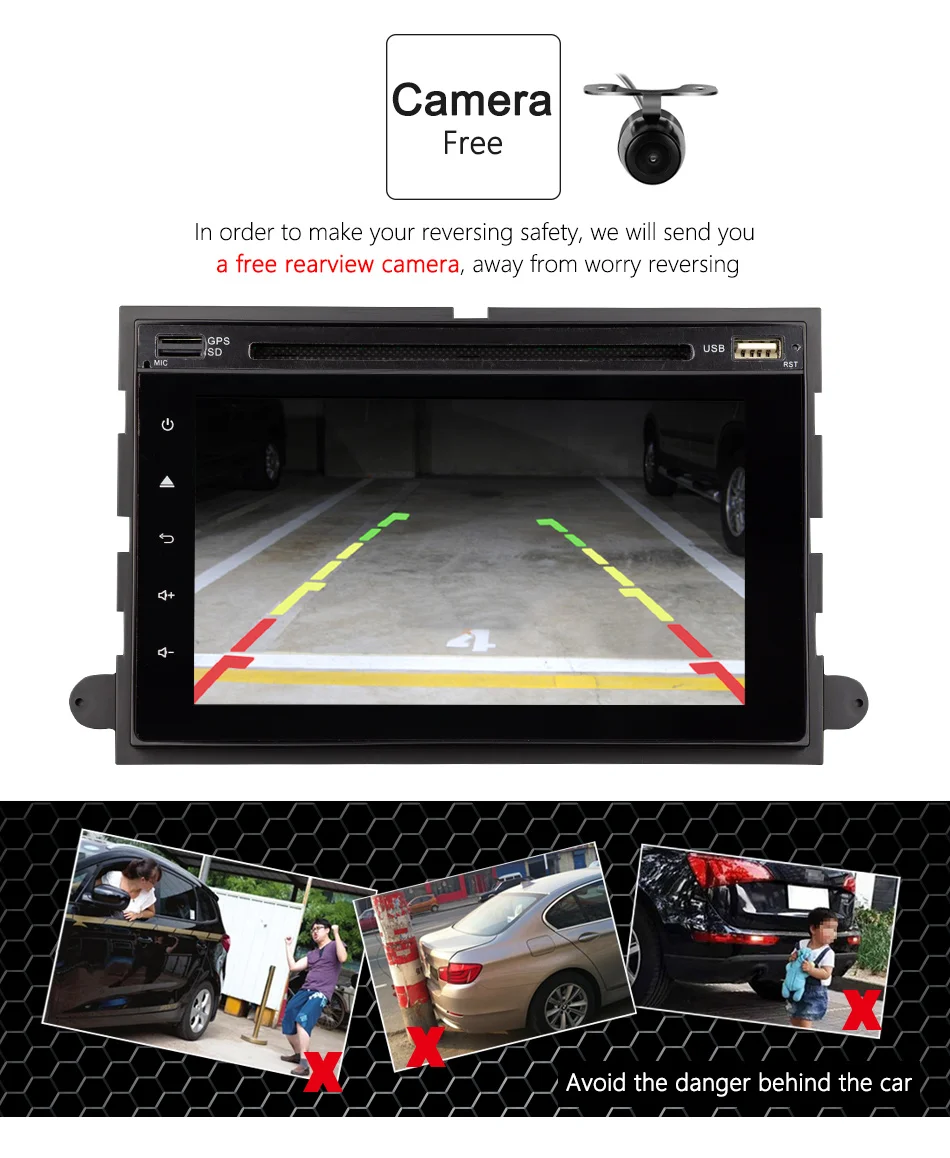 Eunavi 7 ''2 Din Octa 8 ядерный Android 9,0 автомобильный DVD для Ford Focus Fusion Expedition Explorer F150 F350 F500 Escape Edge Mustang