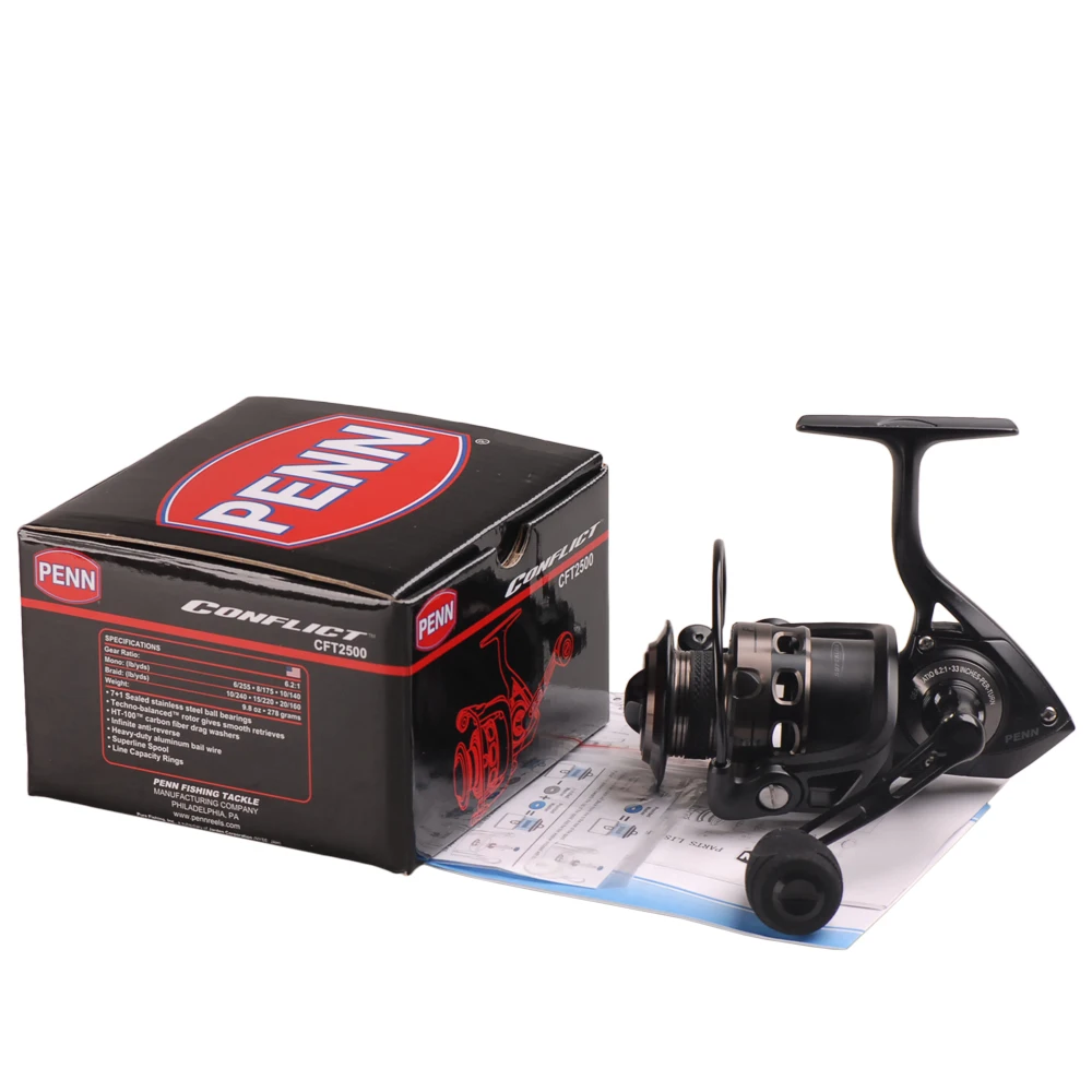 Baitcasting Reels Original PENN CONFLICT CFT 2000 8000 Full Metal Fishing  Spinning 7 1BB HT 100 Sea Reel Freshwater Saltwater 230613 From Ren06,  $88.31