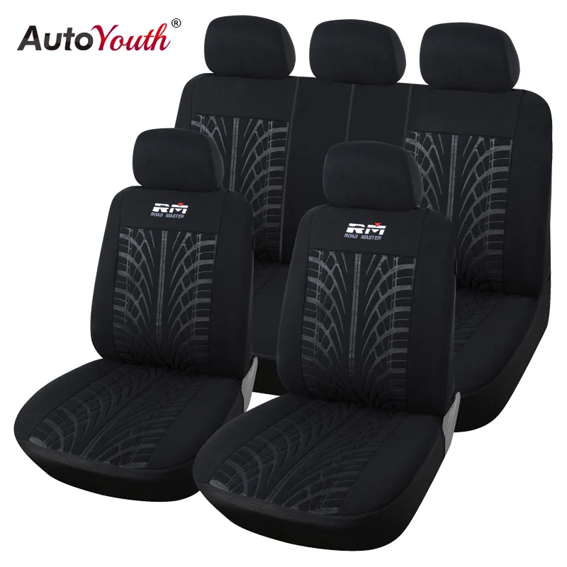 AUTOYOUTH Car Seat Cover Looped Fabric Universal Fit Most Vehicles Seats Covers Black Car Seat