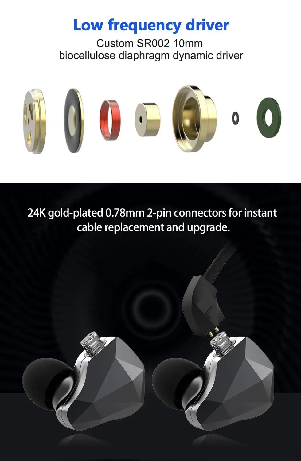 Yinyoo TopAZ 4BA+1DD 10MM Bio-Diaphragm Customized