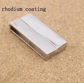 Rhodium XINYAO 10 шт. золотой цвет магнитные застежки подходит 4*34 мм плоский кожаный шнур браслеты медные заглушки застежки для изготовления ювелирных изделий F839 - Цвет: Rhodium