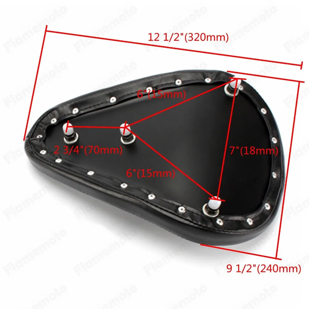 Plain Driver Seat Front Solo Sitting Pad w/ Mounting Baseplate Bracket Springs For Harley 48 Sportster 883 1200XL Bobber Chopper