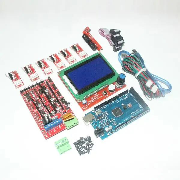  CNC 3D Printer Kit for Arduino Mega 2560 R3 + RAMPS 1.4 Controller Control + LCD 12864 + 6x Mechanical Limit Switch Endstop 