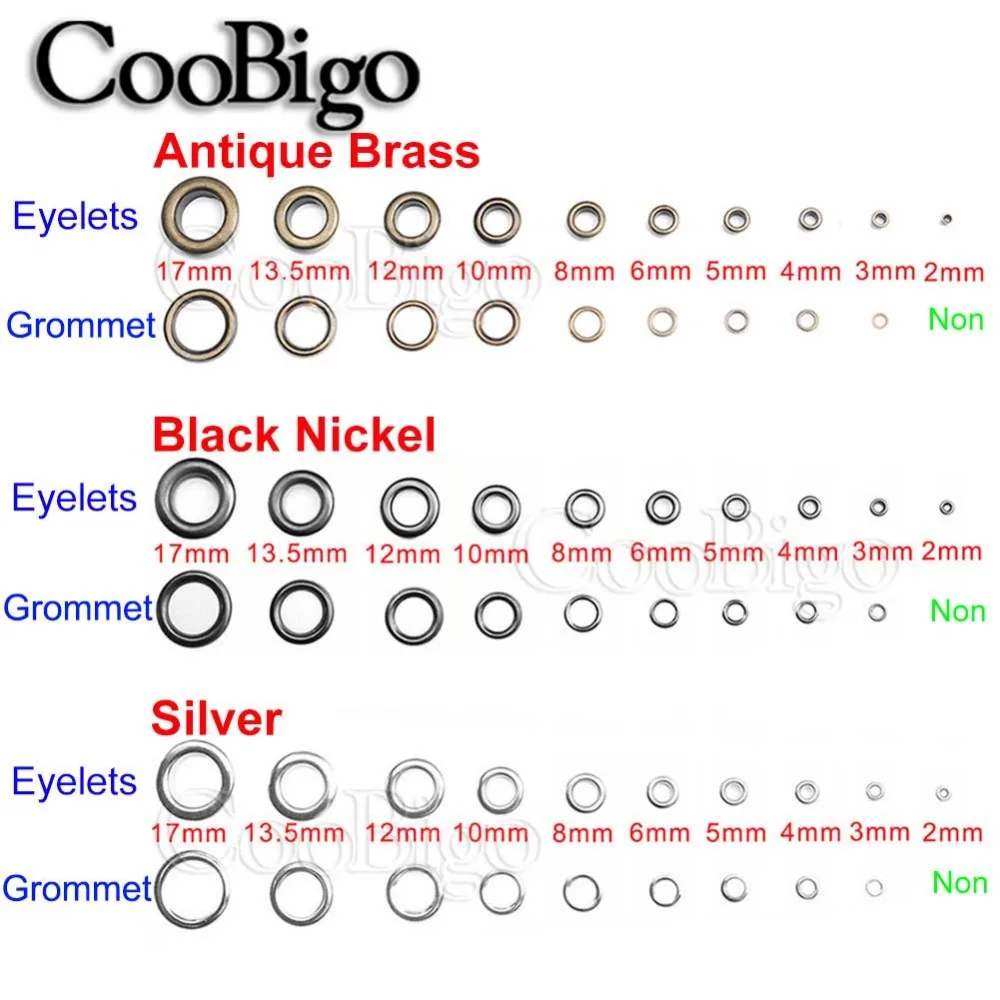 500 наборы металлических люверсов с люверсами диаметром 2 мм~ 6 мм для скрапбукинга своими руками Кепка кожевенное ремесло обувь ремень сумка бирка аксессуары для одежды