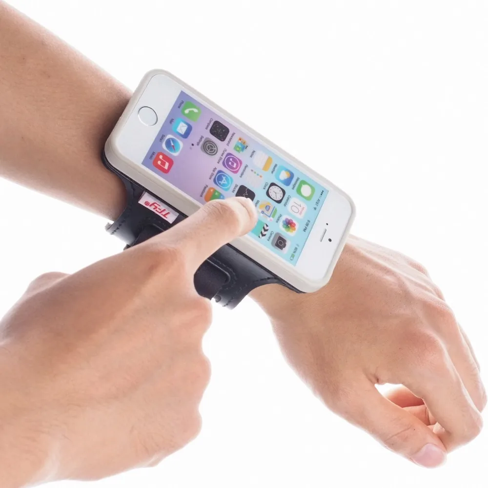 TFY Open Face Sport Armband Wrist Band Holder + Detachable Case for iPhone 5/5S, White & Black