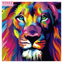 Рисование по номерам, украшение дома в скандинавском стиле, абстрактное животное лев, картина маслом по номерам
