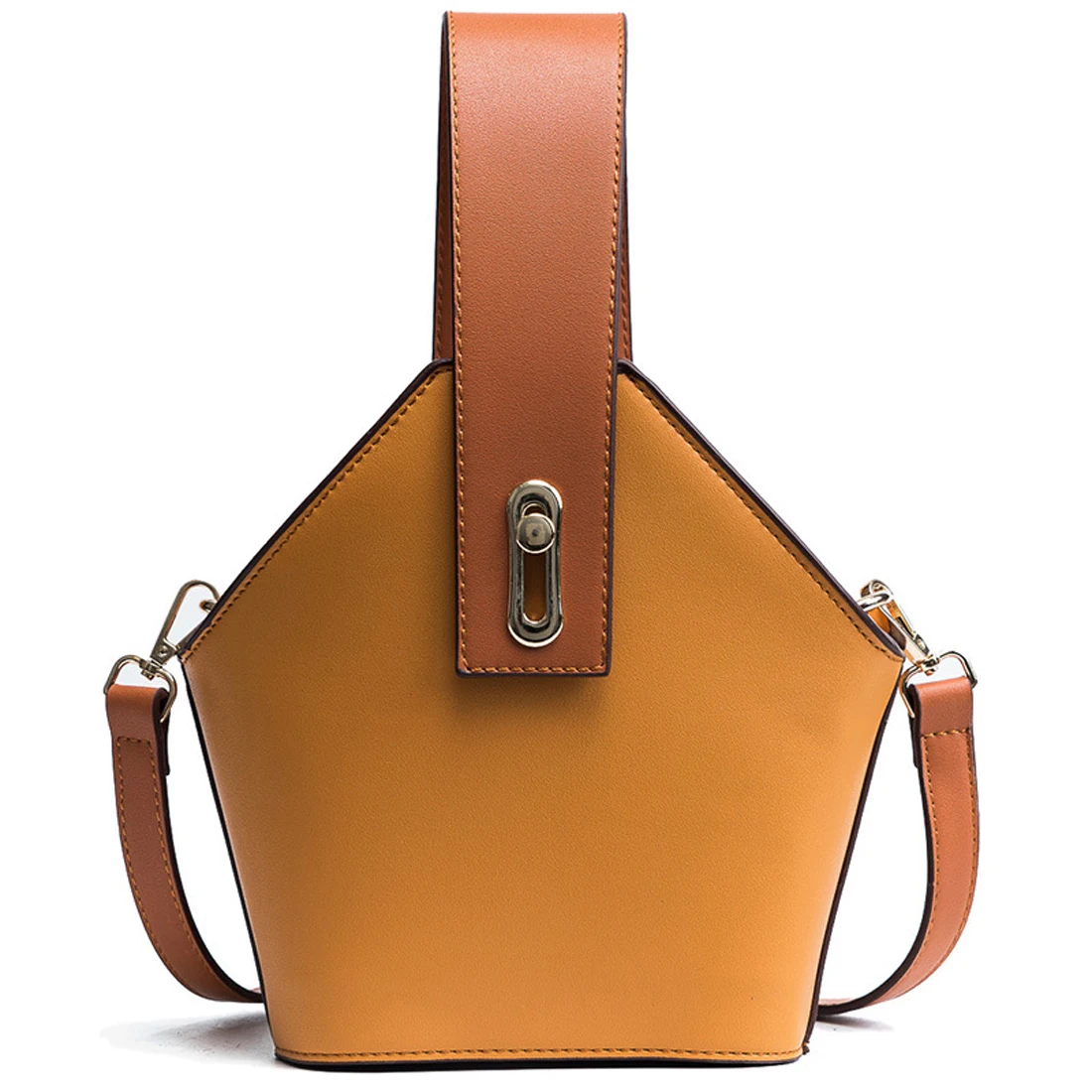 New Arrival Women bucket Bag panelled women Leather Handbags Crossbody