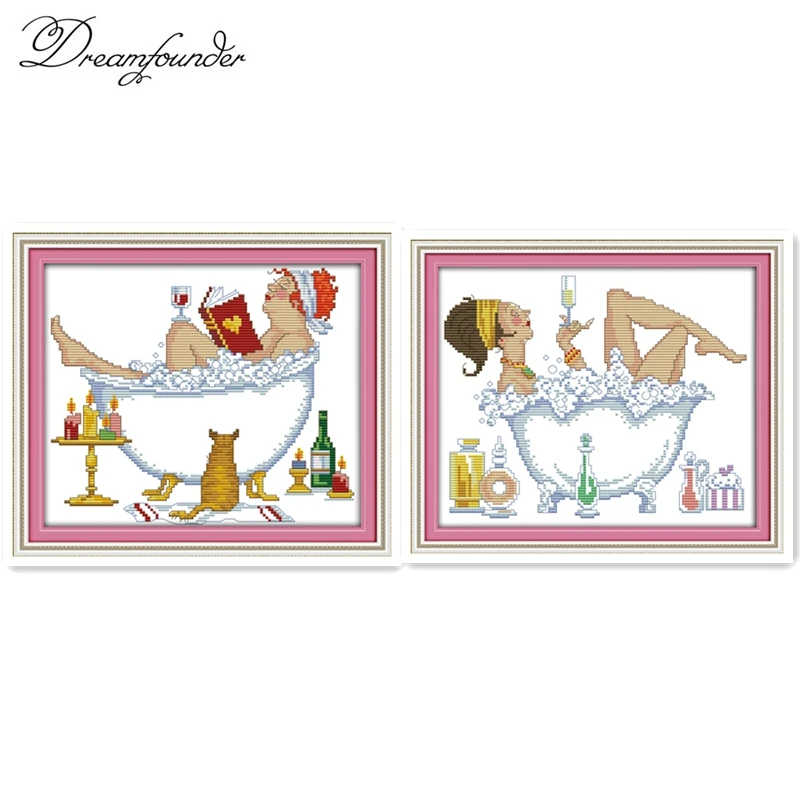 

Bathing beauty cross stitch kit sexy women aida 14ct 11ct count print canvas stitches embroidery DIY handmade needlework plus