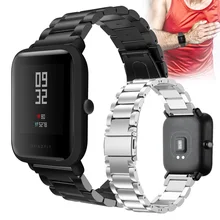 Ремешок из нержавеющей стали для Xiaomi Huami Amazfit Bip BIT PACE Lite Youth GTS GTR 20 мм ремешок для часов металлический сменный Браслет