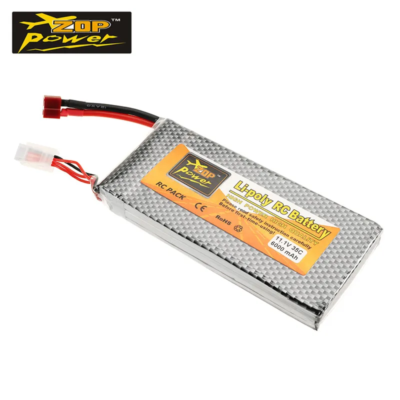 

ZOP Power 11.1V 6000mah 35C 3S Lipo Battery T Plug for RC Quadcopter AKKU Bateria For FPV Racing Drone Helicopter Spare Parts