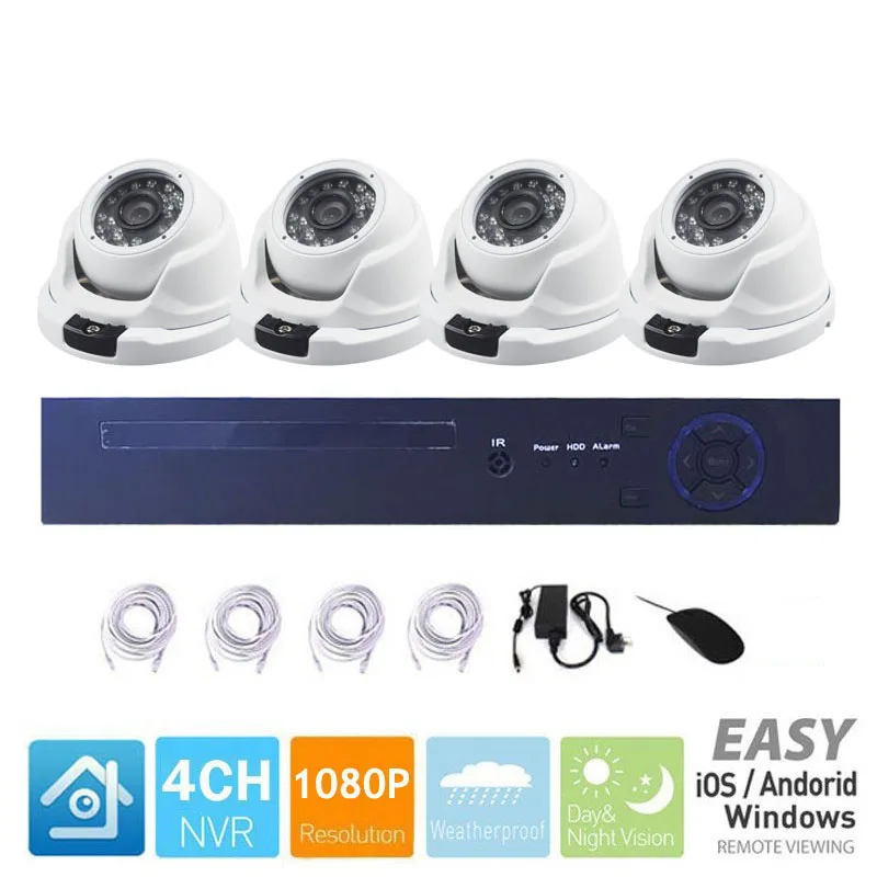 

4CH 1080P Network POE NVR Kit CCTV Security System 2.0MP IP Camera Outdoor Indoor IR Night Vision Surveillance Camera System