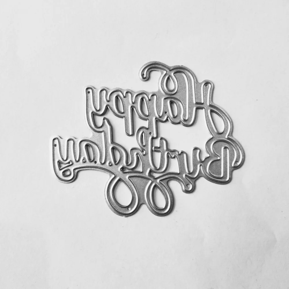 

Happy Birthday Letter Metal Cutting Dies for Scrapbooking DIY Album Embossing Folder Paper Cards Maker Template Stencils Crafts