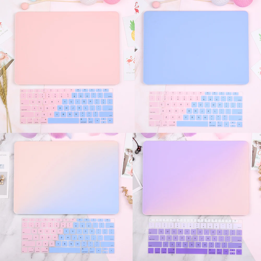 Baratos Redlai Matte nueva llegada para Macbook Air 13 2018 A1932 funda Pro 13 15 Retina 12 pulgadas con teclado gratis funda para ordenador portátil