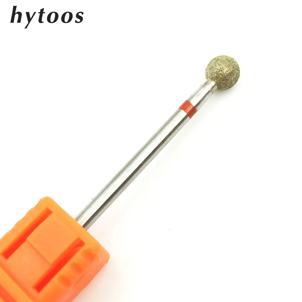 HYTOOS 5.0mm Ball Diamond Nail Drill Bit Rotary Burr Cuticle Clean Bits