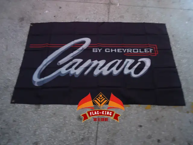 Chevrolet Camaro Black Logo Flag Performance Cars Chevrolet Banner