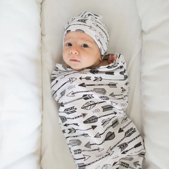 2 шт./компл. Пеленальное Одеяло для новорожденных пеленка для сна муслиновая пеленка+ повязка на голову